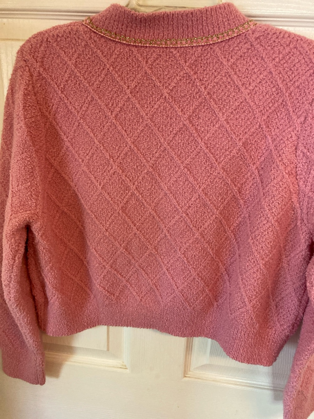 Urban Revivo Pink Pearl-Trim Knit Cardigan - Picture 5 of 8